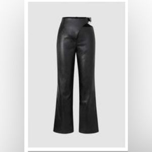 Unique Leather buckled trousers
